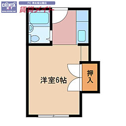 コリーヌ栗真 2階1Kの間取り