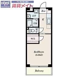 S-FORT三重大学前 1Kの間取図画像