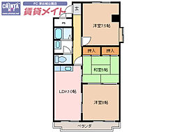 EXCREAサクラバシ 3LDKの間取図画像