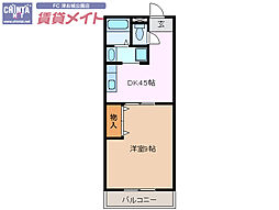 コーポ三喜C 1DKの間取図画像