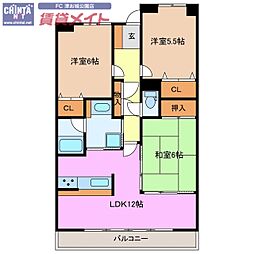 ローレルスクエア津南が丘弐番館 3LDKの間取図画像