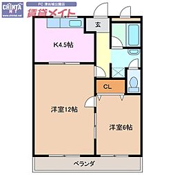 テピカル・イブ 2Kの間取図画像