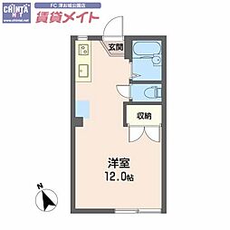 グリーンヴィラ平野A ワンルームの間取図画像