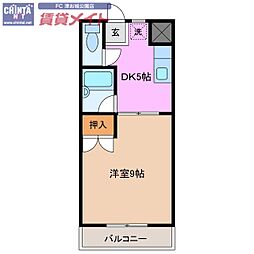 エグゼ3 1DKの間取図画像