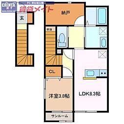 AKATSUKI maison 乙部III 1LDKの間取図画像