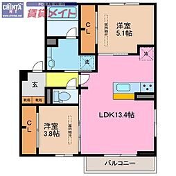 プレジール 2階/-