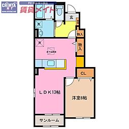 サニーハイツSEINAI4 1LDKの間取図画像