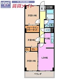 KTGレジデンス江戸橋 3LDKの間取図画像