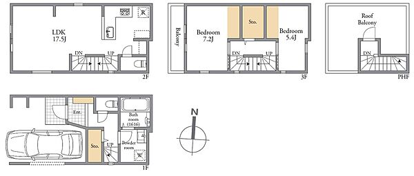 参考プラン例(A区画)建物価格2970万円、建物面積92.12?(車庫9.54?含)