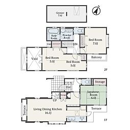 近代建物の国分寺市西町 ファインコート 3LDKの間取り