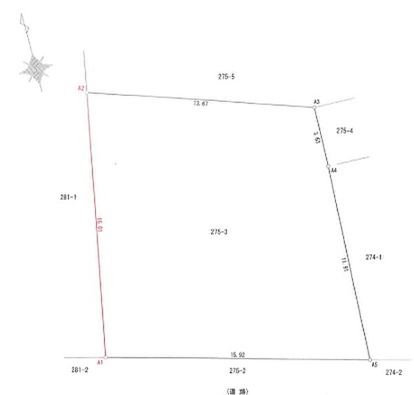 【区画図】『La.Galleria TailorMade 昭島49期 福島町2丁目　全1区画』のご案内。南側接道で陽光がたっぷりと注ぐ住まいを実現できます。