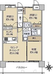 藤和ハイタウンルネポート宇品 7階3LDKの間取り
