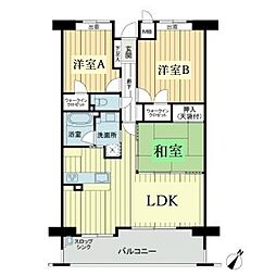 パークヒルズ己斐西町 6階3LDKの間取り