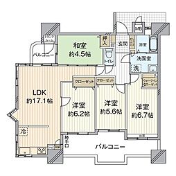 サンパーククレストサージュ戸畑Aコート 4LDKの間取図画像