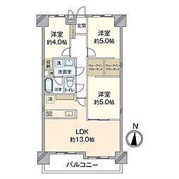 トーカンマンション歯大通り弐番館 3LDKの間取図画像