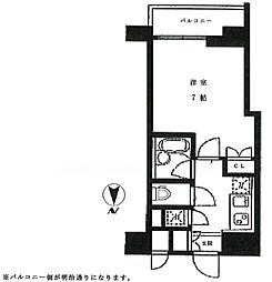 パレステュディオ広尾 1Kの間取図画像