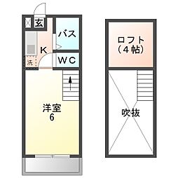 ルピナス1 1Kの間取図画像