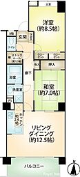 ゼファー熱海シーヒルズ 2LDKの間取図画像