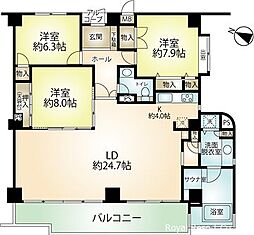 マリンバース真鶴 3LDKの間取図画像