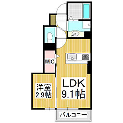 サンソレイユ 1階1LDKの間取り