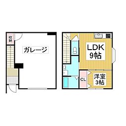塩尻市大字広丘堅石アパート 1LDKの間取図画像