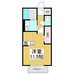 ハイムメゾンLS蟻ケ崎 ワンルームの間取図画像