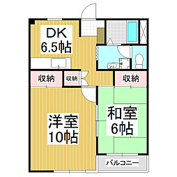 花岡ビルアパート 2DKの間取図画像