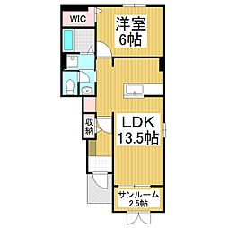 プログレスC 1LDKの間取図画像