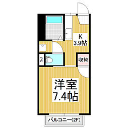 カーサ・ジュネス 1Kの間取図画像