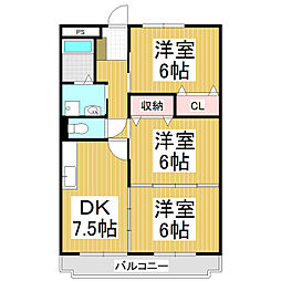 グラン・シャリオ 3DKの間取図画像