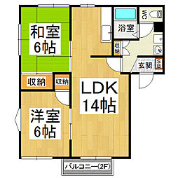 フレグランスKE 2LDKの間取図画像