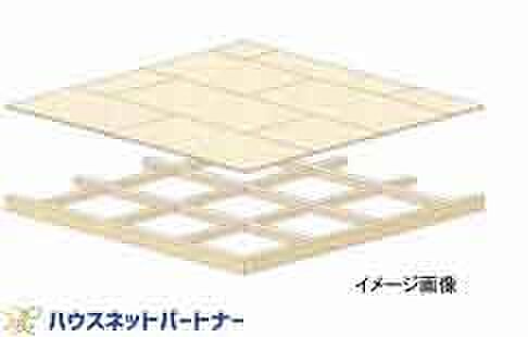 1階と2階の床に厚さが24ｍｍの合板を敷く「剛床工法」を選びました。これは構造用面材を土台と梁に直接留めつける工法で、床を一つの面として家全体を一体化することで、横からの力にも非常に強い構造となります