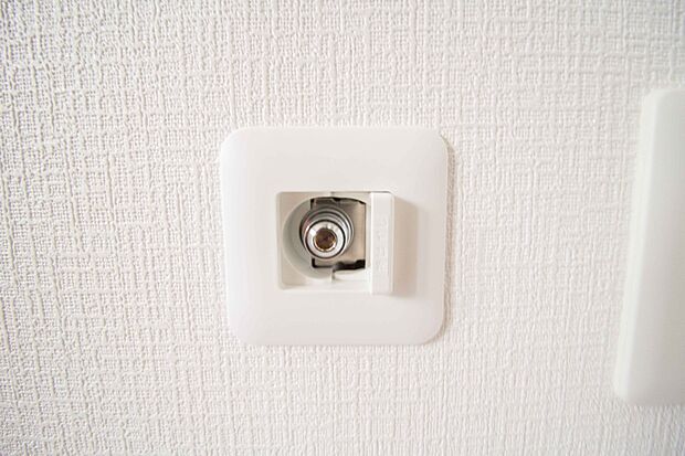 リビングに設置したガス栓。暖房器具や鍋パーティーに活躍します