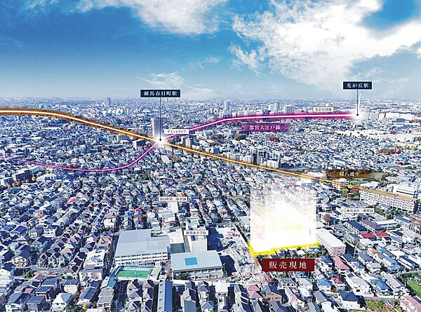 都営大江戸線「練馬春日駅」-本地　航空写真