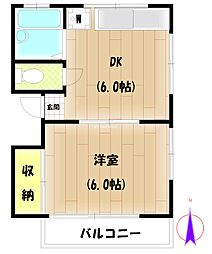 フラットじゅん 1DKの間取図画像