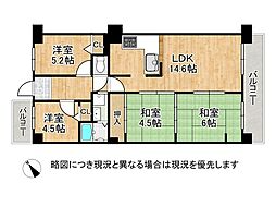 メゾンドール明石山ノ手台B棟 4LDKの間取図画像