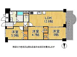 シーサイドパレス明石錦明館　中古マンション 2SLDKの間取り