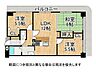 間取り：全居室にバルコニーが面していて、陽当たり・通風良好な3LDKの間取りです