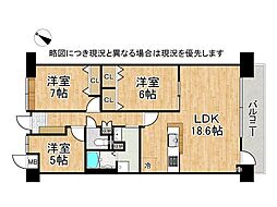 セントポリア神戸運動公園 3LDKの間取図画像