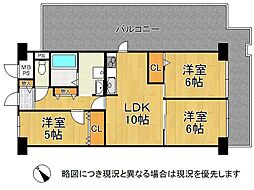 ドルミハイツ垂水A棟 3LDKの間取図画像