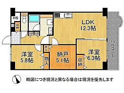 明石土山駅前スカイハイツC棟 2SLDKの間取図画像