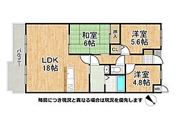 朝日プラザCITYウエストヒル神戸E棟 3LDKの間取図画像