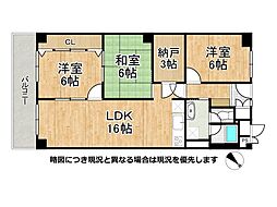 ガーデンハイツ須磨D棟 3SLDKの間取図画像