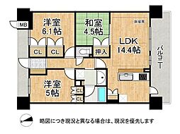 リベール須磨離宮公園 3LDKの間取図画像