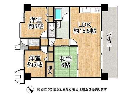 各居室に収納を備え、LDKと和室が一体利用可能な使いやすい動線。