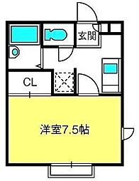 カーサ　クーナ 1階1Kの間取り