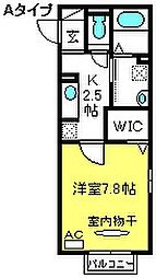 エルミタージュ　II 1階1Kの間取り