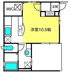 アーバンコート沙羅 1階ワンルームの間取り