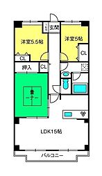 サエラ宮原 4階3LDKの間取り