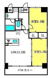 アロッジオ 7階2LDKの間取り